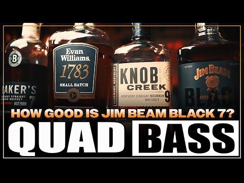 QUADRUPLE Bass! Knob Creek 9 vs Jim Beam Black 7 vs Baker's Single Barrel vs Evan Williams 1783