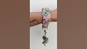 Pink Floral Scrunchie Keychain #shortvideo #fyp #youtubeshorts #pink #gift #aesthetic #handmade #sew