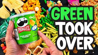 Buying Every Green Snack I Could Find 💚 | Satisfying ASMR Unboxing | 과자 언박싱