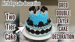 Oreo Decoration Two Tier Cakeoreo Cakedouble Layered Cake Decoration Tutorial