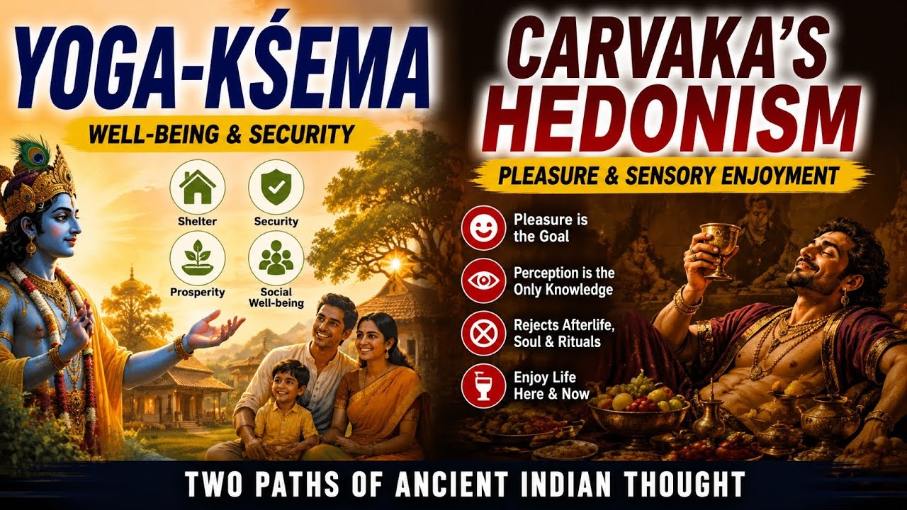 Yoga-Kśema & Carvaka Hedonism Explained | Indian Philosophy in Simple Terms