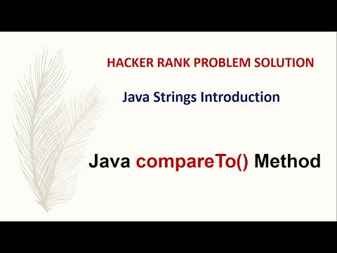 Java Strings Introduction via compareTo() method.