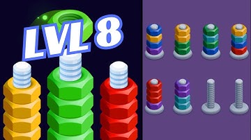 🏅 NUTS SORT MASTER 🤪 Level 8 🧩 Gameplay Walkthrough - REMASTERED