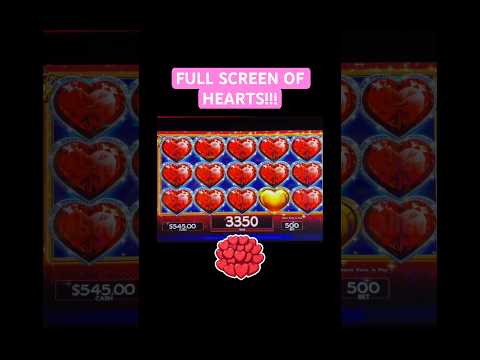 FULL SCREEN Of Hearts On Lock It Link!!!! #slot #casino #njslotguy