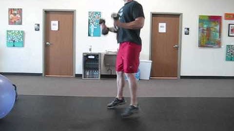 DB Jump Squat Bicep Curl