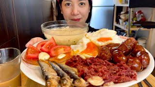 Sweet Longganisa, Cornbeef, Tuyo At Itlog, Noodles | Filipino Breakfast | Pinoy Almusal Mukbang