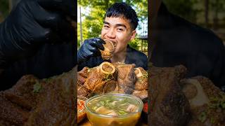 Feasting in the Open air! #mukbang #food #asmr Beef bone