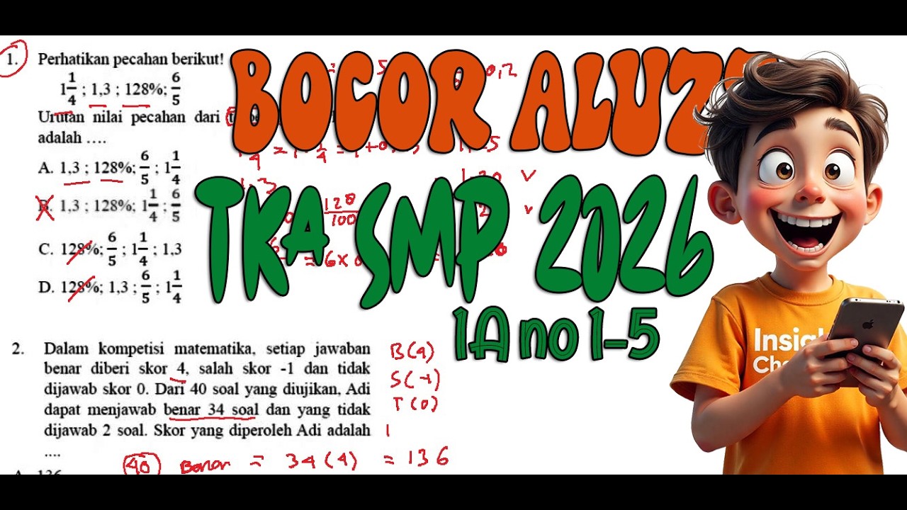 bocoran TKA SMP 2026 matematika bagian 1 A no 1 sampai 5