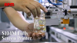 S104M 4-Color Glass Milk Bottle Screen Printing Machine | Multi-Color Bottle Decoration