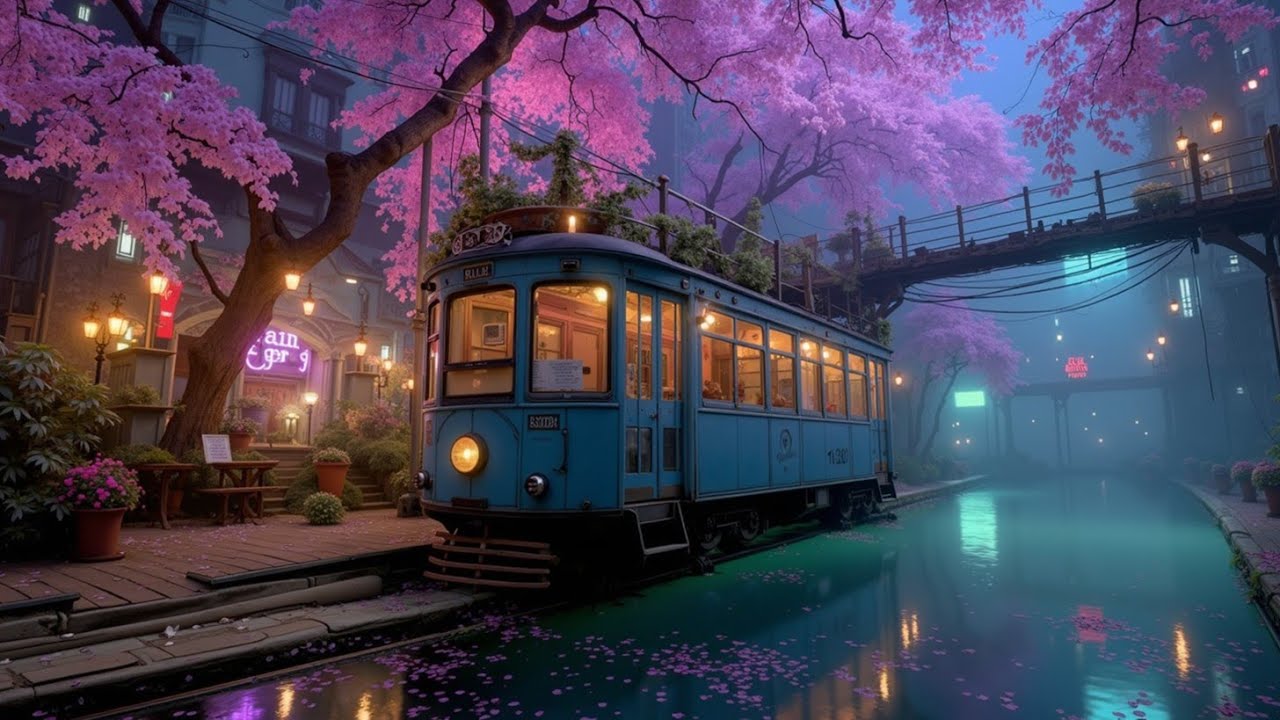 Вечерняя поездка на трамвае Сакура ~ Лоу-фай музыка для учебы и спокойной атмосферы 🎧🌸
