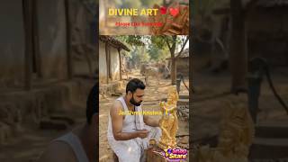 Lord Krishna: The Divine Sculpture | Hand-carved Beauty 🔱 #shorts