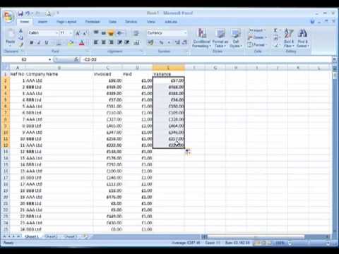 Excel 2007: Quick way to copy formula by using fill handle - YouTube