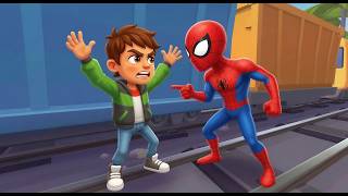 Spider-Man and Kooply have funny run in amusement park! Subway Surf Mod VS Kooply Run Subway Craft screenshot 2