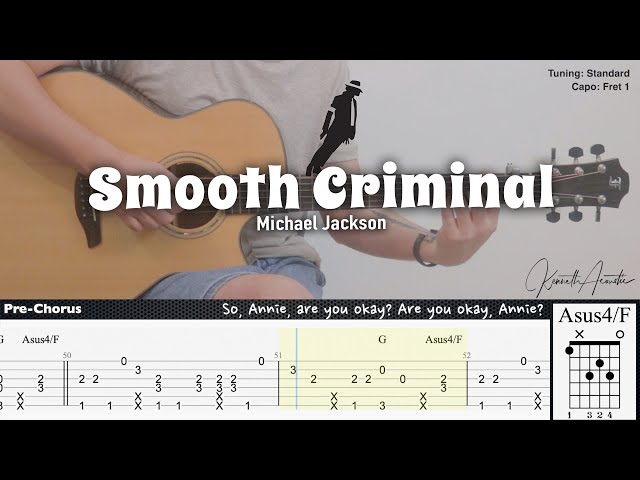 Smooth Criminal - Michael Jackson | Fingerstyle Guitar | TAB + Chords + Lyrics class=