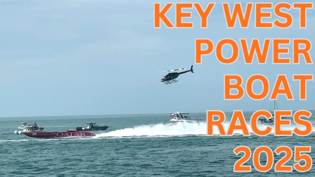Гонки моторных лодок Key West 2025 с вертолётом поддержки! 🚁👀Какой ажиотаж! 