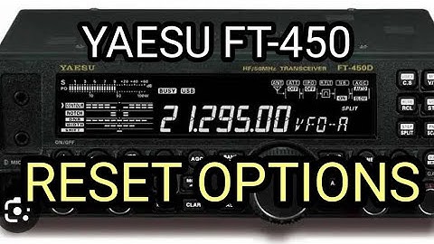 YAESU FT-450D , RESET OPTIONS