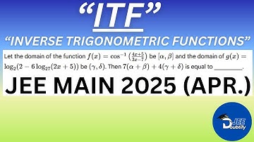 Let the domain of the function f(x) = cos⁻¹( 4x+5/3x−7) be [α, β] and the domain of...| Doubtify JEE