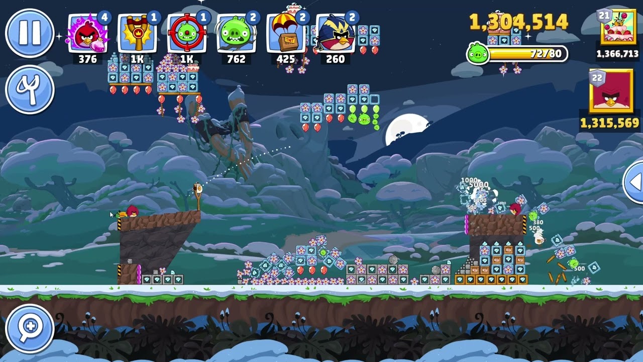 Angry Birds Friends Level 3 Tournament 1696 three stars NO POWER-UP walkthrough 2026-02-07