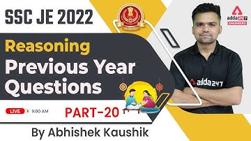 SSC JE 2022 | SSC JE Reasoning Classes | Previous Year Paper #20 | By Abhishek Kaushik