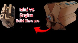 How To Make A Fully functional v8 engine model from cardboard / Diy supercharger v8 engine/