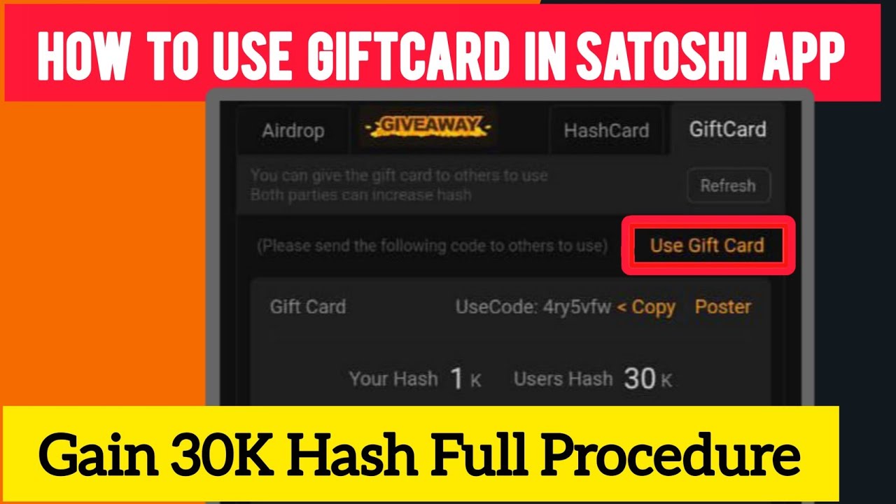 How to Use Giftcard | Full Procedure Explained| Satoshi CORE mining New Updates