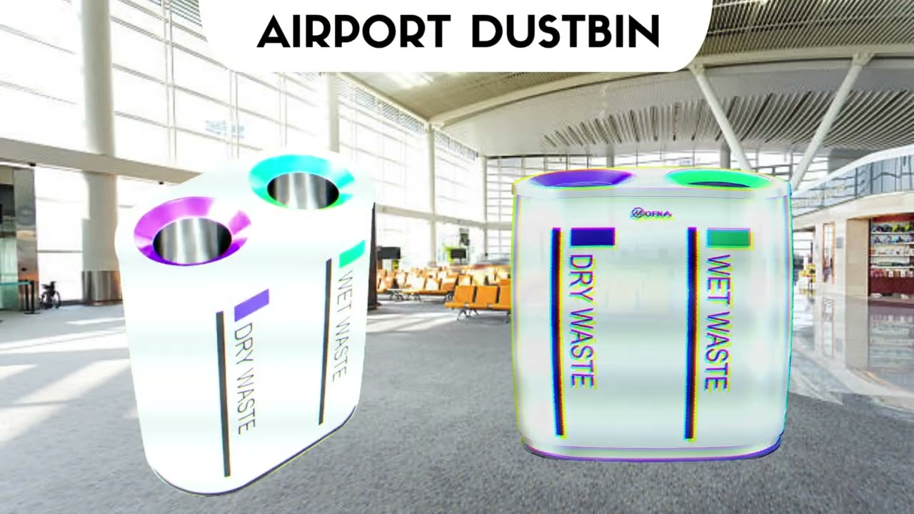 Duo Dustbin MOFNA For Airport Mall Hotels 2 in 1 Bin 