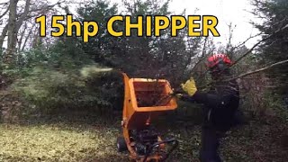 CHIPPING with a 15HP petrol drum chipper by jason Gardener 3,064 views 2 years ago 7 minutes, 37 seconds