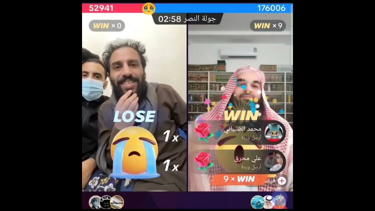 مصطفى المومري والشيخ فيصل العلي من بث يوم الجمعه اقوى جوله واحلى احكام وضحك موت الجزء4