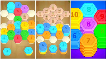 Hexa Stack Dort Puzzle Gameplay 8, Android Games ios Walkthrough Simulator Think Brain Puzzle