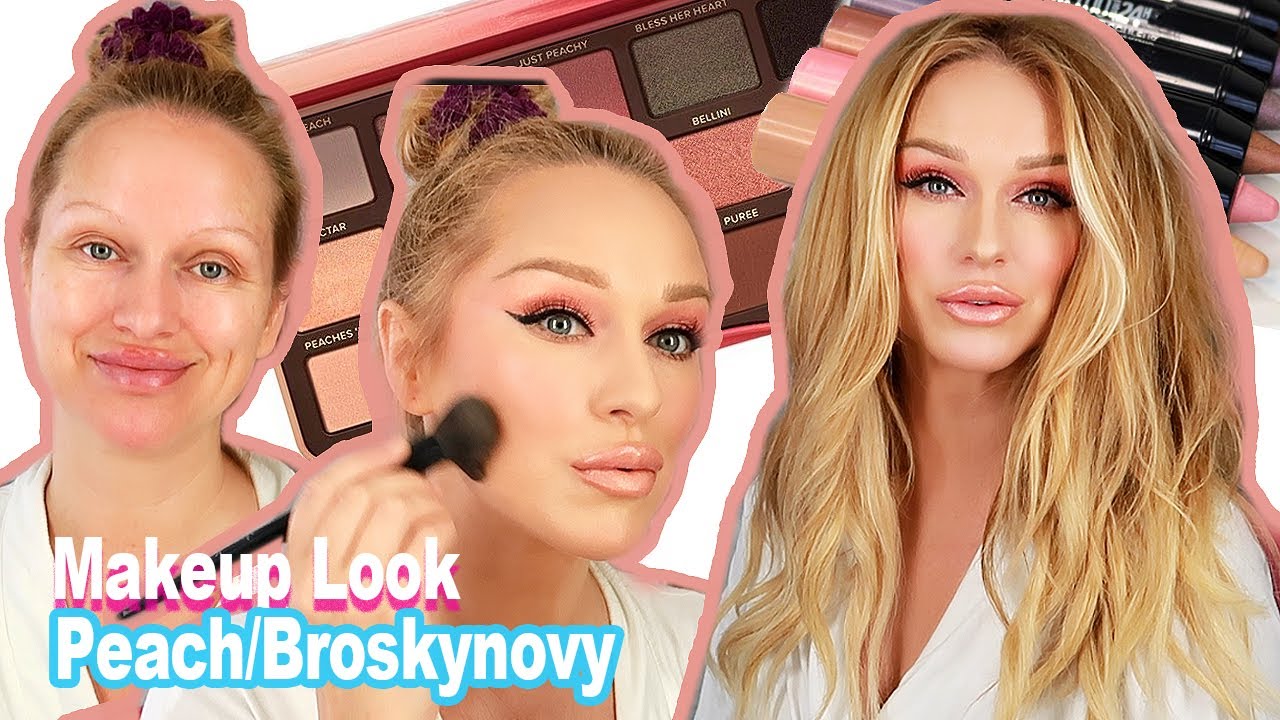 Nežný letný broskyňový makeup look