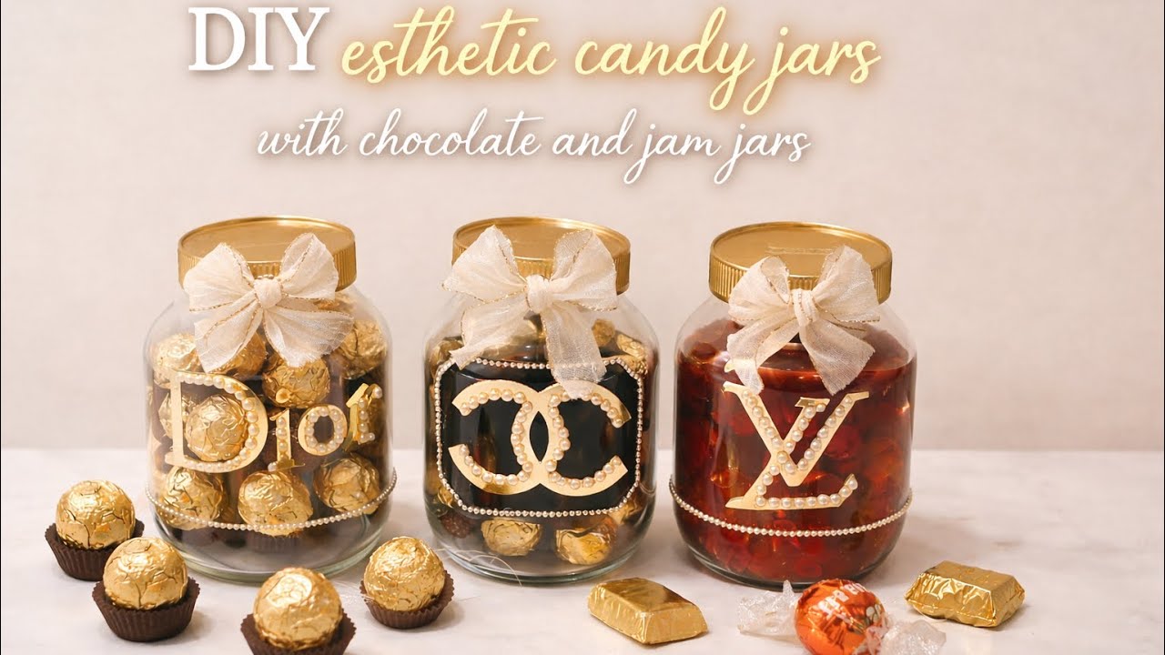 DIY Candy Jars | Chocolate & Jam Jar Decoration | Luxury Home Decor