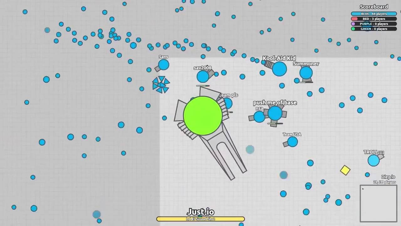 NEW TAG MODE 4 TEAMS AT ONCE  Diep io New Tag Mode Update׃ 4 TEAMS with New Green & Pink Tanks!!