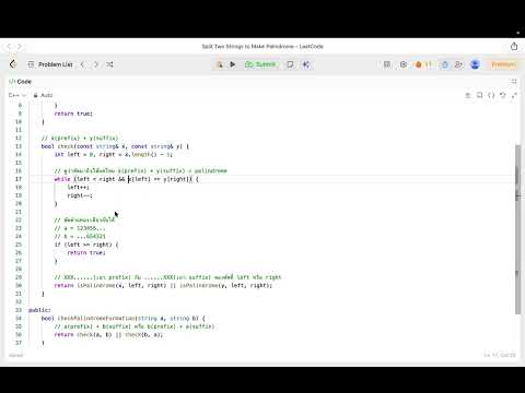 ข้อ 1616. Split Two Strings to Make Palindrome | LeetCode