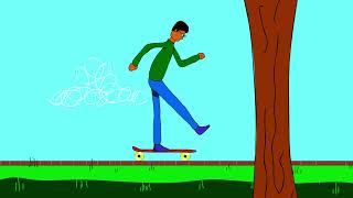 Skate Boarding Animation Process Loop