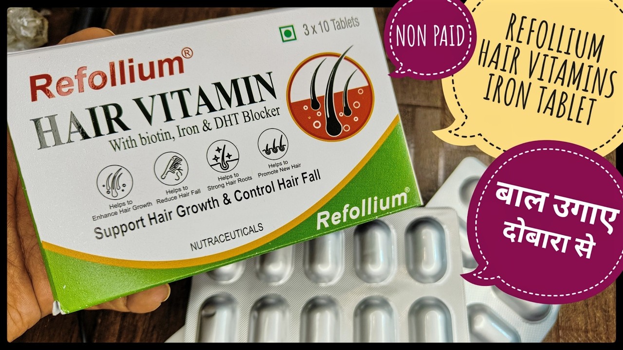 Refollium Hair Vitamins | Refollium biotin 10000 mcg review | Refollium dht blocker with biotin