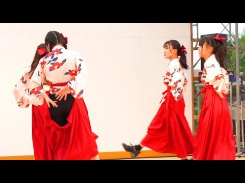 Japanese Girl Dance Happening Wearing A Hakama On The Festival Stage