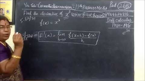11th B-Maths [Part-265] Exle-5.31,5.32 Diff calculus Gomathi dharmarajan