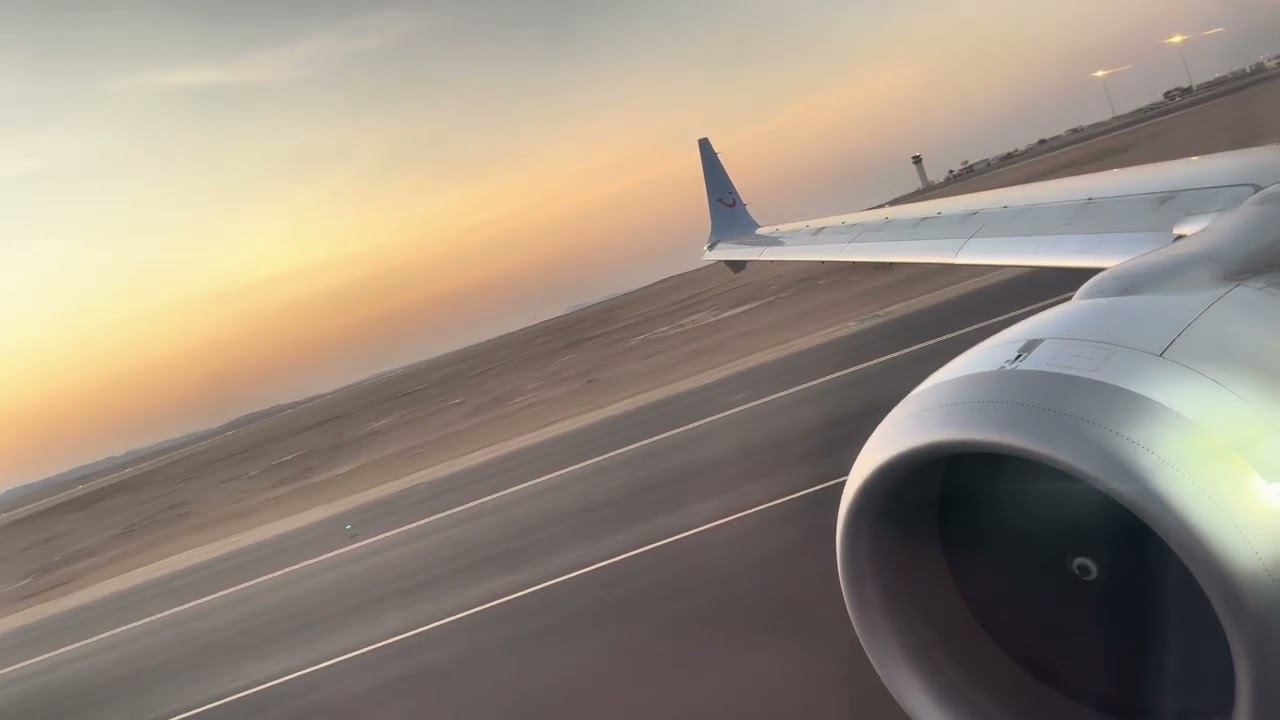 TuiFly 737-8MAX takeoff Marsa Alam Intl. Airport - Egypt