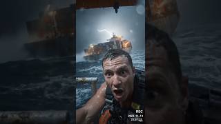 Cargo Ship vs Monster Storm 🚢⚡#shorts #viral #storm #ocean #ship #seastorm #cargoship