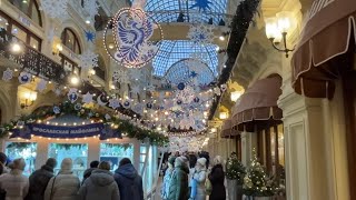 GUM. The Main Department Store in Moscow under Wonderful Christmas 2023 Look