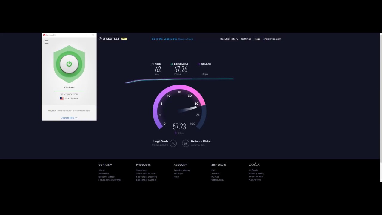 ExpressVPN Speed Test - Atlanta Georgia VPN Server - 2017/09/21