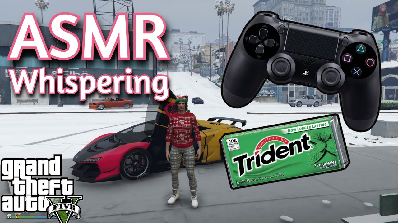 ASMR Gaming | GTA V ONLINE CONTROLLER SOUNDS | Whispering + Gum Chewing 💤