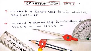Construct a rhombus ABCD in which AB= 4.5cm and angle ABC= 45°|| construct Rhombus || Arya Anjum