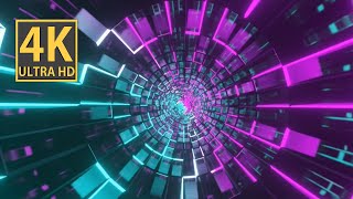 Abstract Background Video 4K Wallpaper Tv Pink Teal Metallic Tunnel Vj Loop Neon Calm Visual Asmr