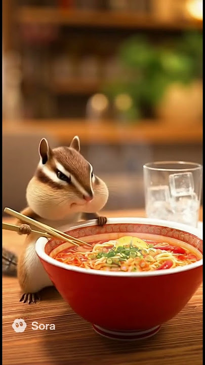 Chipmunk eating spicy ramen #funy #shorts #fypใท
