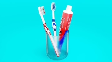 Toothpaste & Toothbrush 001 3D Model