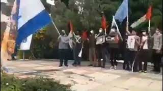 Burning Israeli flag on Quds day. Instant Karma.