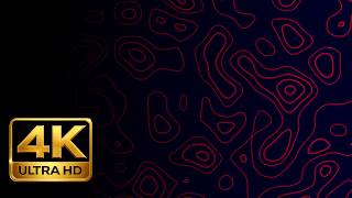 Red Topographic Line Waves Pattern | 1 Hour 4K Ambient Screensaver (No Sound)