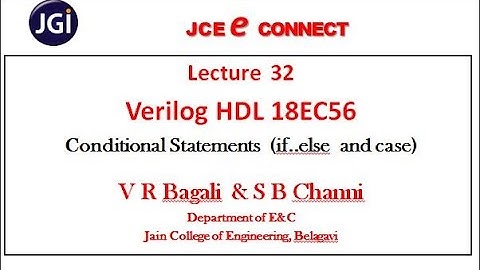 Lecture 32 Verilog HDL 18EC56