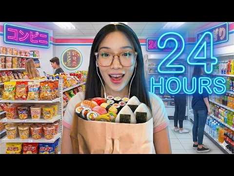 eating only korean convenience store foods for 24 Hours in Roblox